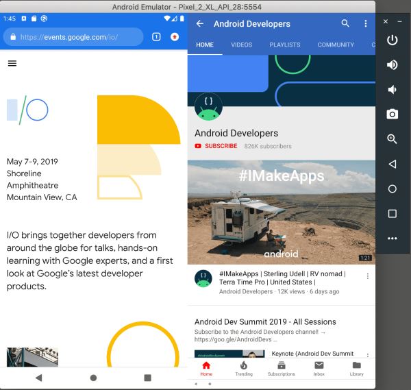 Android 模拟器中的多显示支持 Android 模拟器中的多显示支持