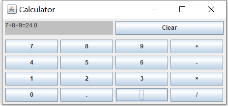 基于Java swing组件实现简易计算器