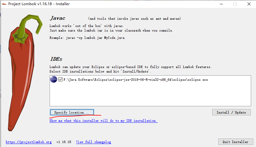 Eclipse maven项目lombok安装配置图解