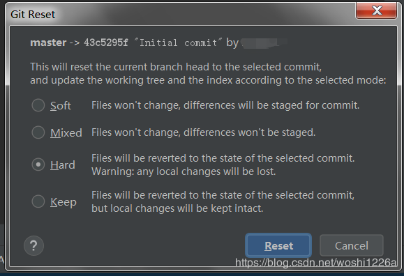 详解IDEA Git Reset 选项说明