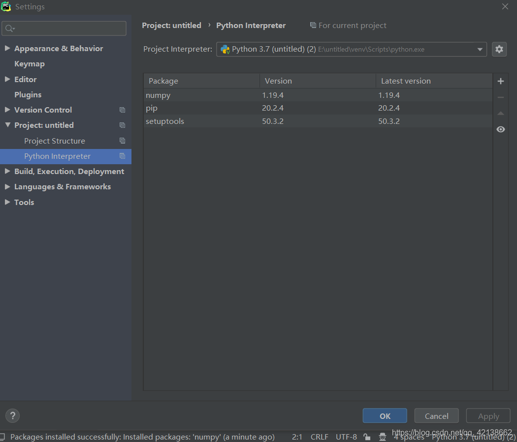 Pycharm安装python库的方法