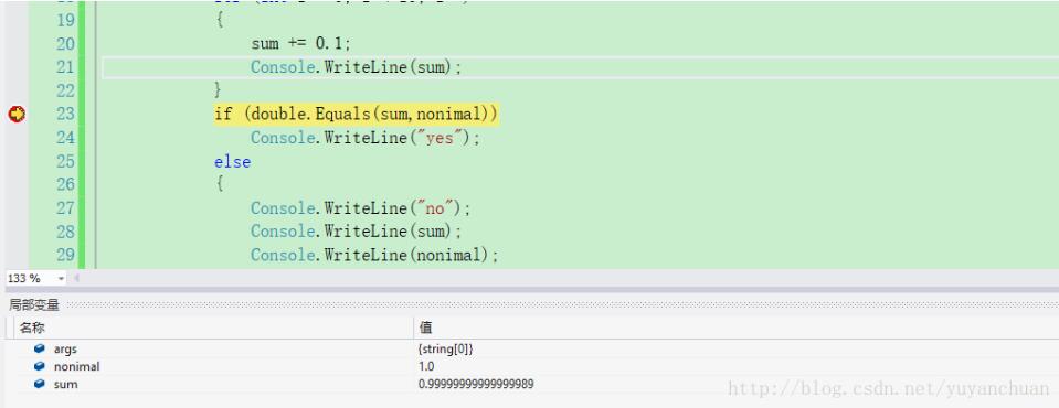 C# double类型变量比较分析
