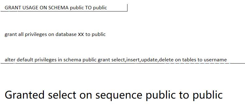 postgresql 赋权语句 grant的正确使用说明