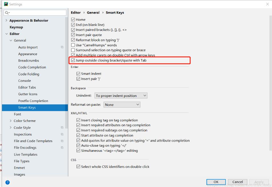 pycharm 使用tab跳出正在编辑的括号(){}{}等问题