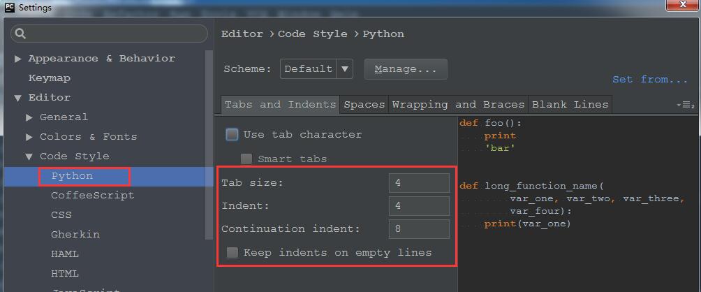 pycharm Tab键设置成4个空格的操作