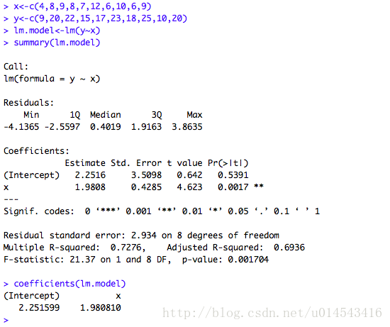 R语言学习笔记之lm函数详解