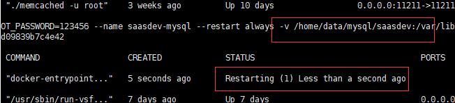 docker run -v 挂载数据卷异常,容器状态一直是restarting的解决
