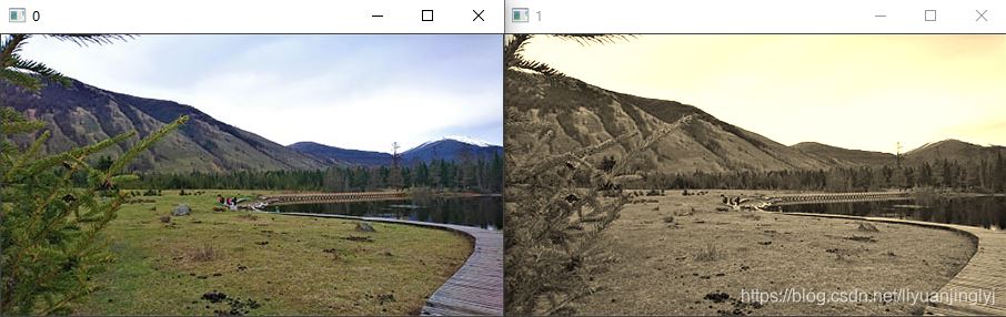 OpenCV-Python实现怀旧滤镜与连环画滤镜