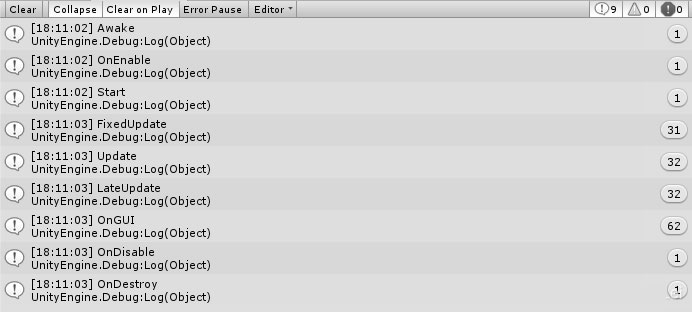 浅谈Unity脚本生命周期与执行顺序