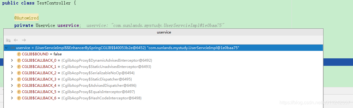 springboot2.x默认使用的代理是cglib代理操作